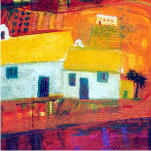 farmhouse with palm trees