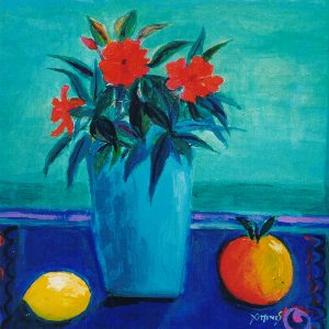 farmhouse with palm trees