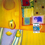 fruit on table cloth